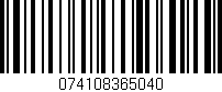 Código de barras (EAN, GTIN, SKU, ISBN): '074108365040'