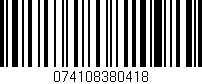Código de barras (EAN, GTIN, SKU, ISBN): '074108380418'