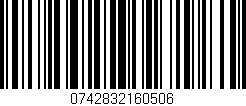 Código de barras (EAN, GTIN, SKU, ISBN): '0742832160506'
