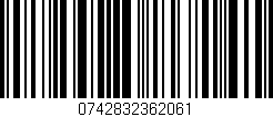 Código de barras (EAN, GTIN, SKU, ISBN): '0742832362061'