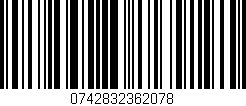 Código de barras (EAN, GTIN, SKU, ISBN): '0742832362078'