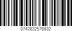 Código de barras (EAN, GTIN, SKU, ISBN): '0742832576932'