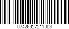 Código de barras (EAN, GTIN, SKU, ISBN): '07428327211003'