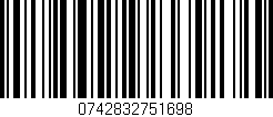 Código de barras (EAN, GTIN, SKU, ISBN): '0742832751698'