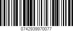 Código de barras (EAN, GTIN, SKU, ISBN): '0742939970077'