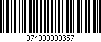 Código de barras (EAN, GTIN, SKU, ISBN): '074300000657'
