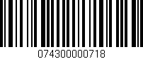 Código de barras (EAN, GTIN, SKU, ISBN): '074300000718'