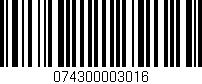 Código de barras (EAN, GTIN, SKU, ISBN): '074300003016'