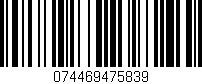 Código de barras (EAN, GTIN, SKU, ISBN): '074469475839'