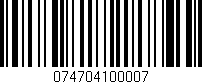 Código de barras (EAN, GTIN, SKU, ISBN): '074704100007'