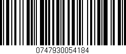 Código de barras (EAN, GTIN, SKU, ISBN): '0747930054184'