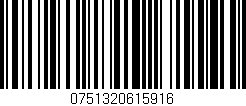 Código de barras (EAN, GTIN, SKU, ISBN): '0751320615916'