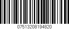 Código de barras (EAN, GTIN, SKU, ISBN): '07513208194820'