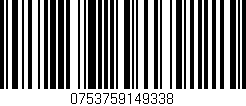 Código de barras (EAN, GTIN, SKU, ISBN): '0753759149338'
