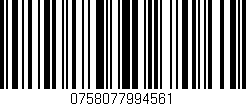 Código de barras (EAN, GTIN, SKU, ISBN): '0758077994561'