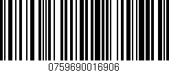 Código de barras (EAN, GTIN, SKU, ISBN): '0759690016906'