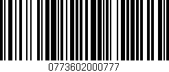 Código de barras (EAN, GTIN, SKU, ISBN): '0773602000777'