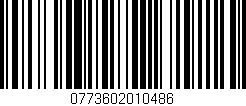 Código de barras (EAN, GTIN, SKU, ISBN): '0773602010486'