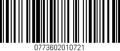 Código de barras (EAN, GTIN, SKU, ISBN): '0773602010721'