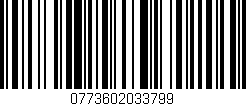 Código de barras (EAN, GTIN, SKU, ISBN): '0773602033799'