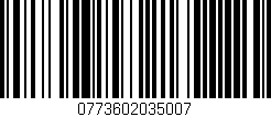 Código de barras (EAN, GTIN, SKU, ISBN): '0773602035007'