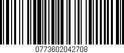 Código de barras (EAN, GTIN, SKU, ISBN): '0773602042708'