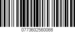 Código de barras (EAN, GTIN, SKU, ISBN): '0773602560066'