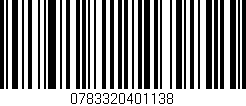 Código de barras (EAN, GTIN, SKU, ISBN): '0783320401138'