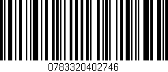 Código de barras (EAN, GTIN, SKU, ISBN): '0783320402746'