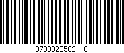 Código de barras (EAN, GTIN, SKU, ISBN): '0783320502118'