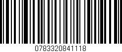 Código de barras (EAN, GTIN, SKU, ISBN): '0783320841118'