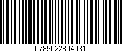 Código de barras (EAN, GTIN, SKU, ISBN): '0789022804031'