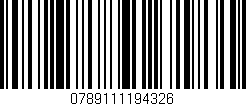 Código de barras (EAN, GTIN, SKU, ISBN): '0789111194326'
