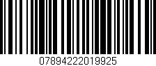 Código de barras (EAN, GTIN, SKU, ISBN): '07894222019925'