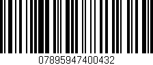 Código de barras (EAN, GTIN, SKU, ISBN): '07895947400432'