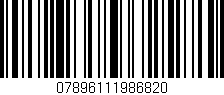 Código de barras (EAN, GTIN, SKU, ISBN): '07896111986820'