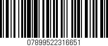 Código de barras (EAN, GTIN, SKU, ISBN): '07899522316651'