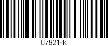 Código de barras (EAN, GTIN, SKU, ISBN): '07921-k'