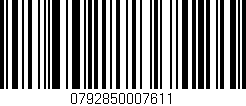 Código de barras (EAN, GTIN, SKU, ISBN): '0792850007611'