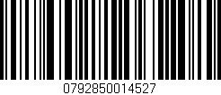 Código de barras (EAN, GTIN, SKU, ISBN): '0792850014527'