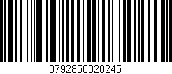 Código de barras (EAN, GTIN, SKU, ISBN): '0792850020245'