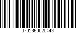 Código de barras (EAN, GTIN, SKU, ISBN): '0792850020443'
