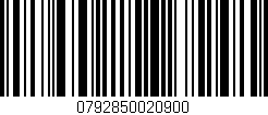 Código de barras (EAN, GTIN, SKU, ISBN): '0792850020900'