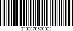 Código de barras (EAN, GTIN, SKU, ISBN): '0792870520022'