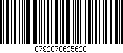Código de barras (EAN, GTIN, SKU, ISBN): '0792870625628'
