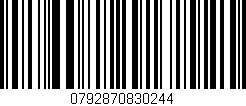 Código de barras (EAN, GTIN, SKU, ISBN): '0792870830244'