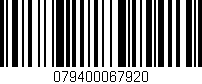 Código de barras (EAN, GTIN, SKU, ISBN): '079400067920'
