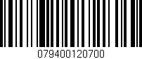 Código de barras (EAN, GTIN, SKU, ISBN): '079400120700'