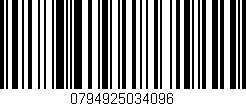 Código de barras (EAN, GTIN, SKU, ISBN): '0794925034096'