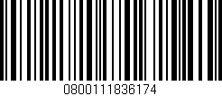 Código de barras (EAN, GTIN, SKU, ISBN): '0800111836174'